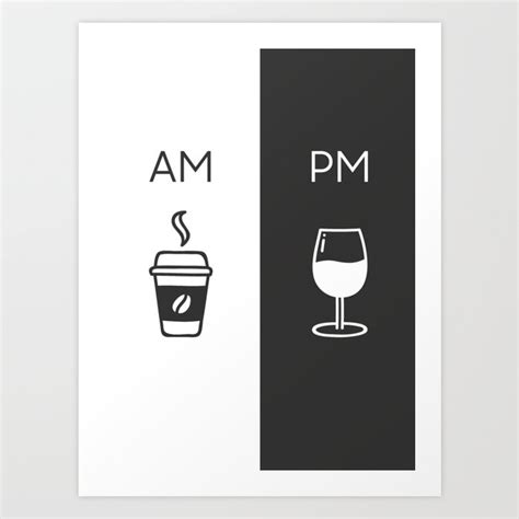 Am Pm - Kitchen poster - Coffee & Wine Decor - Home decor - Wall art - Am Pm sign - Wine sign ...