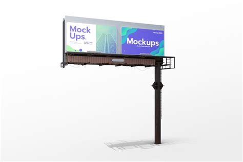 Premium PSD | Advertisement billboard mockup with perspective view ...