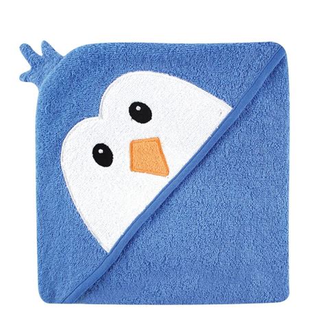 Luvable Friends Baby Boy Cotton Animal Face Hooded Towel, Blue Penguin, One Size | Animales de ...