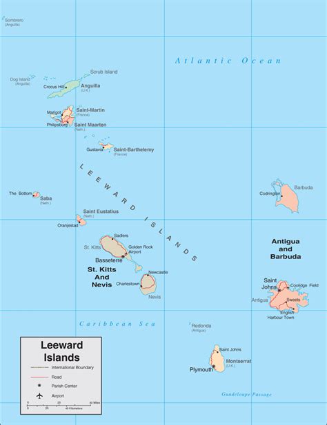 Leeward Islands Map - Detailed Map of Leeward Islands