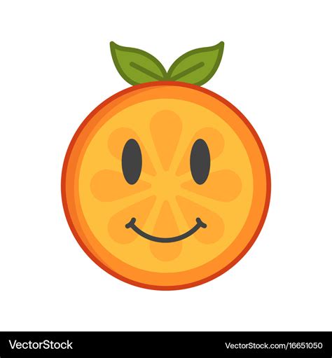 Emoji - orange with happy smile isolated Vector Image