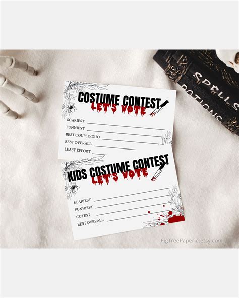 Halloween Costume Contest Voting Card Printable Halloween - Etsy