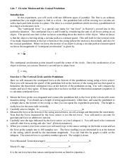 Lab 7 Conical Pendulum.pdf - Lab. 7 Circular Motion and the Conical ...