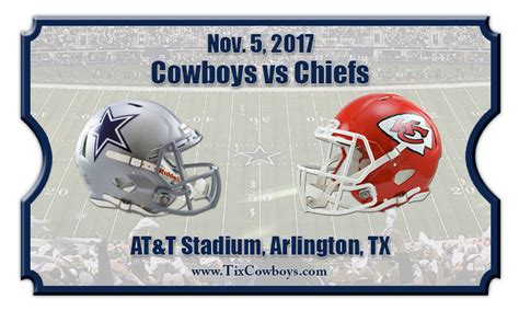 Dallas Cowboys vs Kansas City Chiefs Football Tickets | Nov. 5, 2017