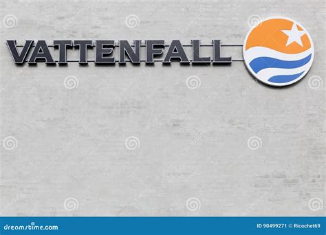 Vattenfall logo on a wall editorial photo. Image of provider - 90499271