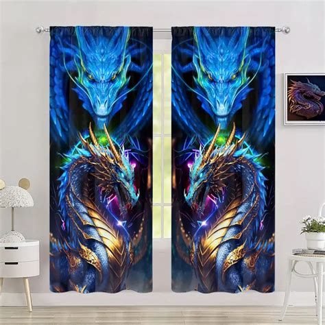 Dragon Totem Print Curtains Stylish Elegant Window Treatment - Temu ...