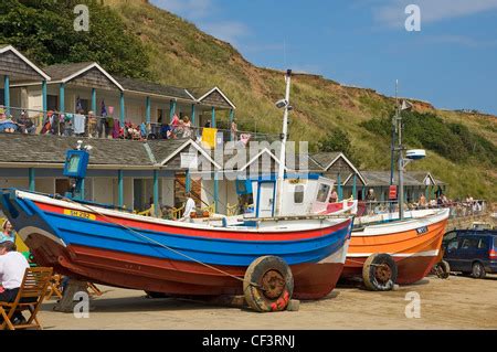 Coble Fishing Boats on Filey Coble Landing, Filey, East Yorkshire Stock ...