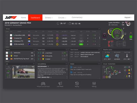 F1 dashboard by Babak Haghighi on Dribbble