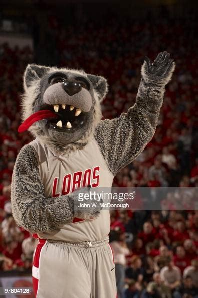 New Mexico mascot Lobo Louie on court during game vs Texas Christian ...