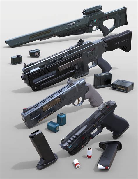 Sci Fi Weapons 3d