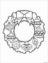 Ornament Wreath Christmas Coloring Page  Free Printable Pages sketch template