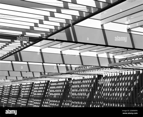 Skylight in commercial building Black and White Stock Photos & Images - Alamy