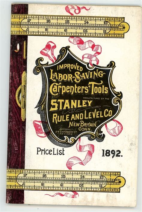 Stanley Tools catalog 1892 Rule level Co antique vintage tools reprint ...