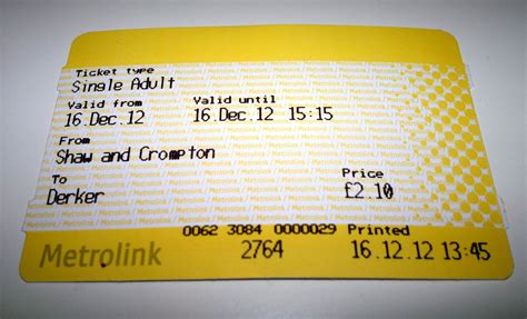 Metrolink ticket | A Single Adult one-way Metrolink ticket, … | Flickr