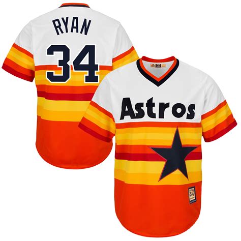 Majestic Nolan Ryan Houston Astros Orange Cool Base Cooperstown Collection Player Jersey