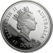 Australian 1 Oz Palladium 40 Dollars "The Australian Emu" 1996 KM# 343 | coinscatalog.NET