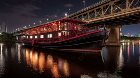 Red Boat On The Water Background, Asuka Ii Moored At Osanbashi Bridge ...