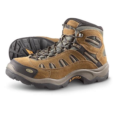 Men's Hi-Tec Bandera Waterproof Hiking Boots, Bone / Brown / Mustard ...