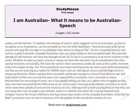 I am Australian- What it means to be Australian- Speech Free Essay Example