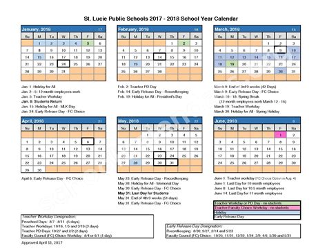 St. Lucie County School District Calendars – Fort Pierce, FL