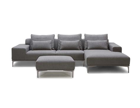 Grey Fabric Sectional Sofa with ottoman VG638 | Fabric Sectional Sofas