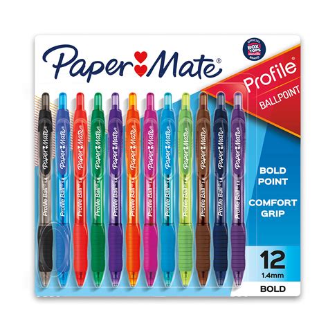 Buy Paper Mate Profile Retractable Ballpoint Pens, Bold (1.4mm), 12 ...