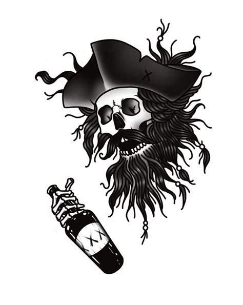 Drunken Sailor tattoo design | Pirate tattoo, Pirate skull tattoo ...