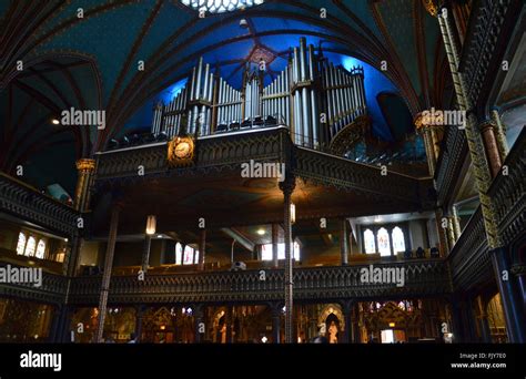 The pipe organ of the Notre Dame Basilica in Montreal, Quebec, Canada ...