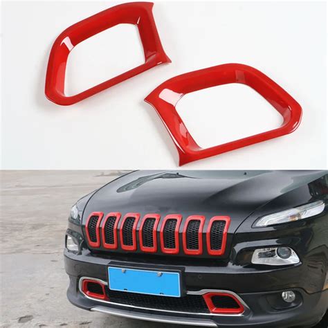 2Pcs/Set Chrome ABS Exterior Car Front Bumper Air Intake Decorative Ring Stickers Cover Trim For ...