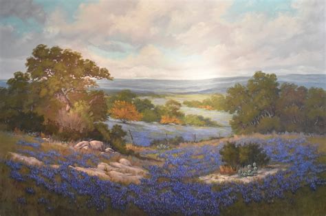 Vivian Love - "Bluebonnets" Texas Hill Country Painting - #2014 | Texas Art | Vintage Texas ...