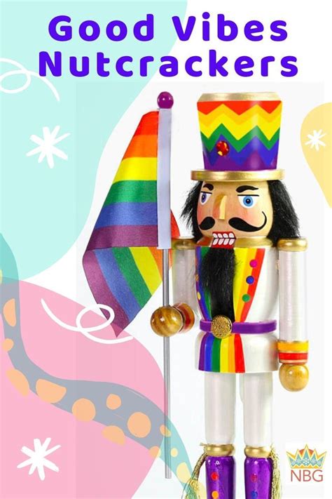 a nutcracker is holding a flag and standing in front of a colorful background with the words ...