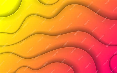 Premium Vector | Abstract threedimensional background with orangepink neon gradient