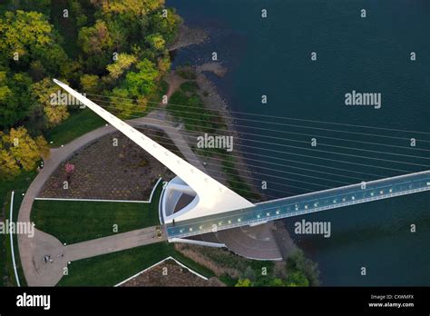 Aerial view of the Sundial Bridge, Redding, California Stock Photo - Alamy