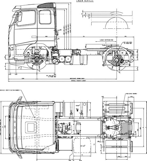 Volvo FH 2007 Blueprint - Download free blueprint for 3D modeling