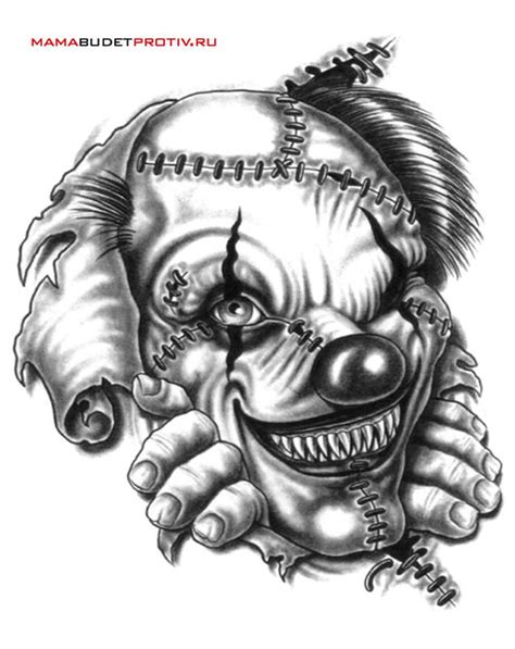 Evil clown tattoo sketch - Tattoos Book - 65.000 Tattoos Designs