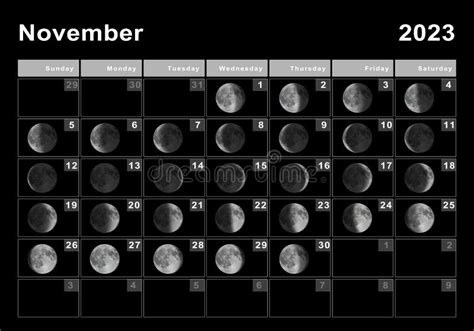 Moon Calendar November 2023 - Printable Calendar 2023