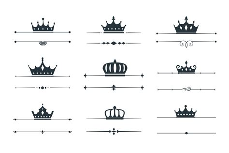 set of crown loqotype border design 36890768 Vector Art at Vecteezy