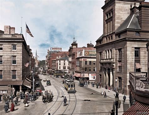 Fall River, Massachusetts, circa 1920. "Main Street." [2700x2099 ...