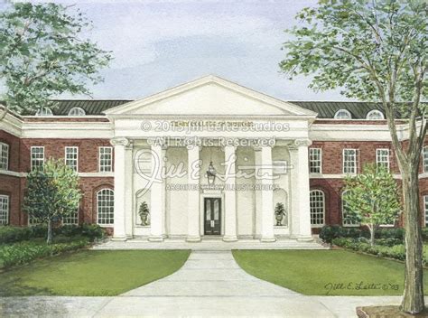 Terry College of Business - University of Georgia buildings drawn by Jill Leite