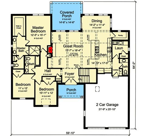 Brick Home Plan with Clutter-Cutting Family Area - 39261ST ...