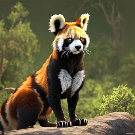 a photo realistic full body image of a red panda afr... | OpenArt