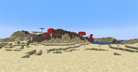 2507894739286995356 Mushroom Biome next to the Desert | Seed Minecraft