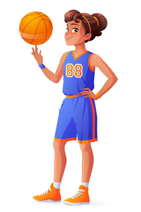 Basketball girl illustration vector free download