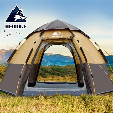 Hewolf Quick Automatic Open Tent 3 8 Person Double Layer Large Camping ...