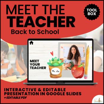 Meet the Teacher / Interactive Editable Template Presentation in Google Slides