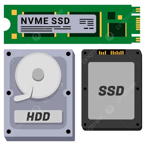 Ssd Hdd Nvme Computer Storage Drive Vector, Ssd, Hdd, Nvme PNG and ...