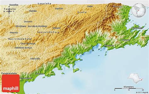 Physical 3D Map of Ubatuba