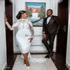 2023 African Short Wedding Dress Long Sleeve Tea Length Boho Bride Gown ...