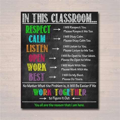 In This Classroom Rules Poster | TidyLady Printables