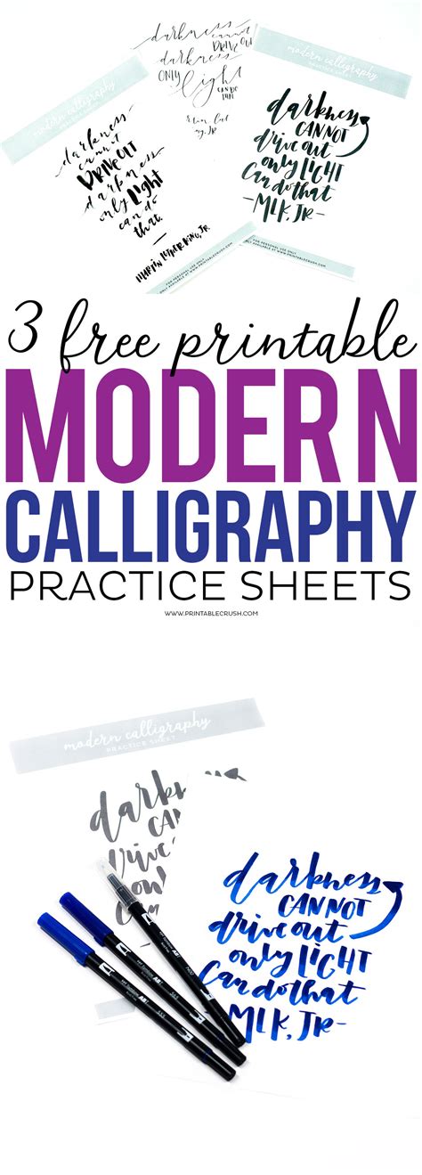 3 Free Printable Modern Calligraphy Practice Sheets - Printable Crush